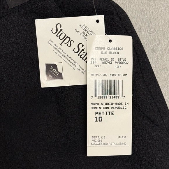 NWT Vintage Napa Studio Black Wool Crepe Trousers – Size 10 Petite, Washable - Picture 11 of 15